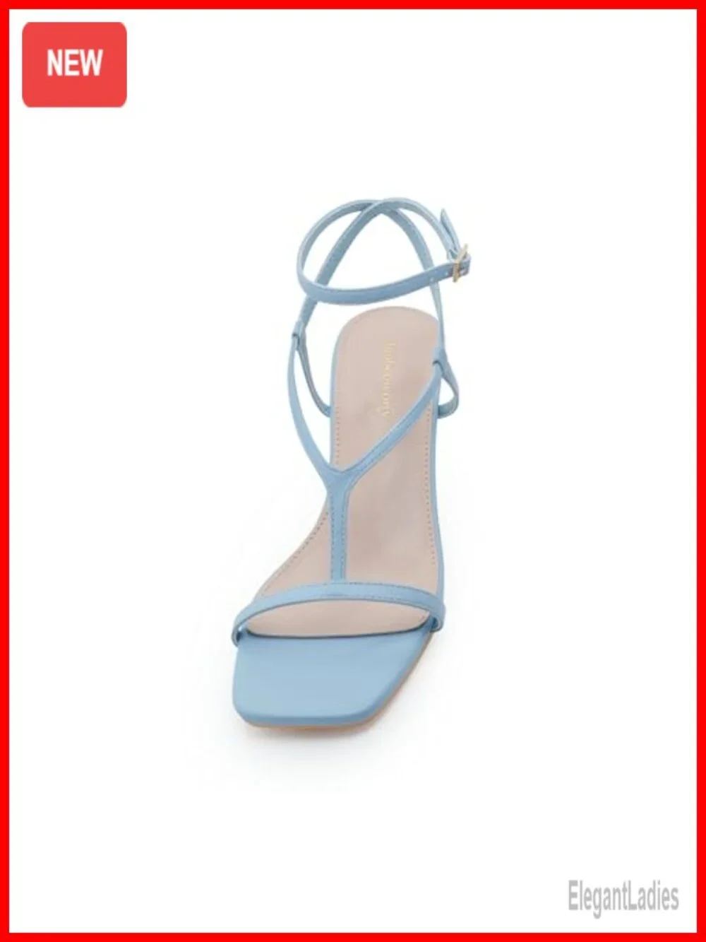 Strappy Kitten Heel Sandals Faux Leather Ankle Strap Dress Heels